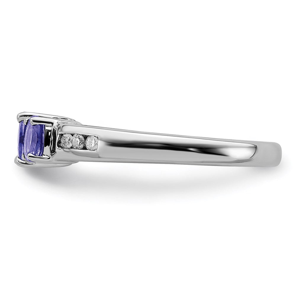 Sterling Silver Rhodium Tanzanite u0026 Diamond Ring