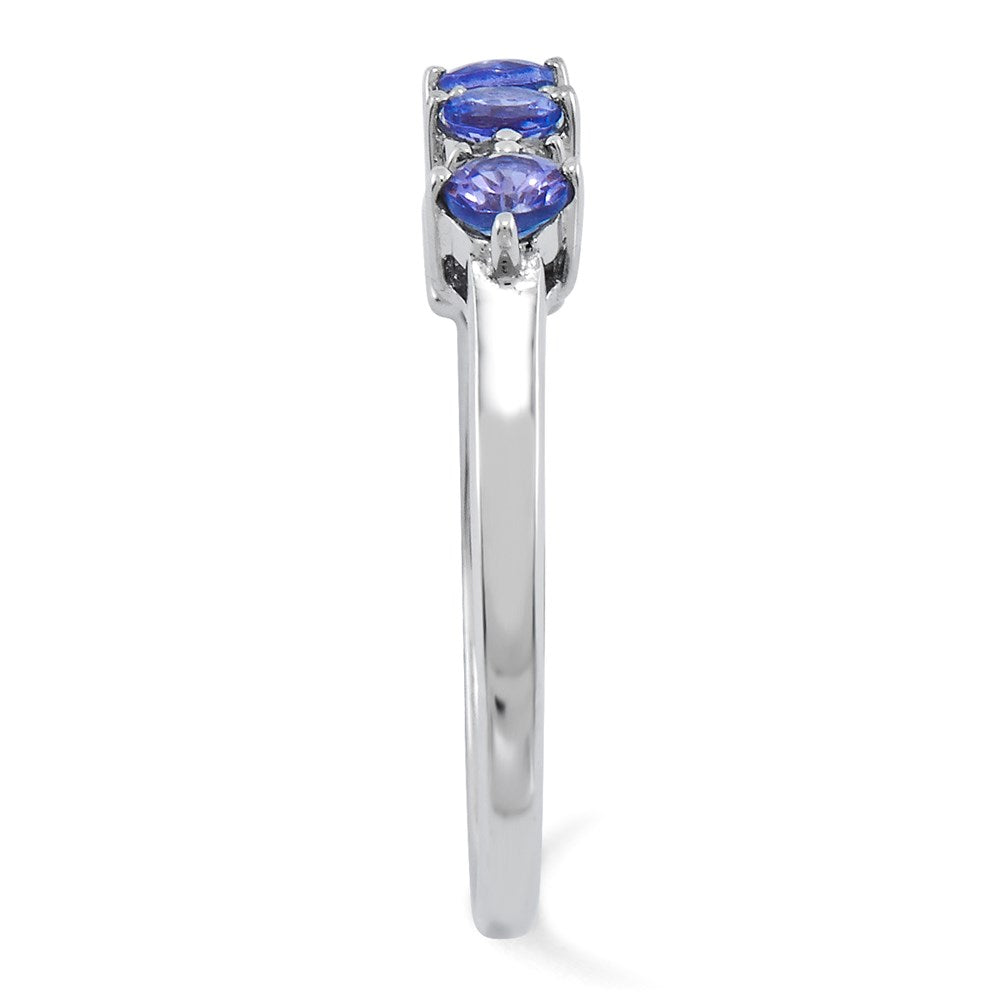 Sterling Silver Rhodium Tanzanite u0026 Diamond Ring