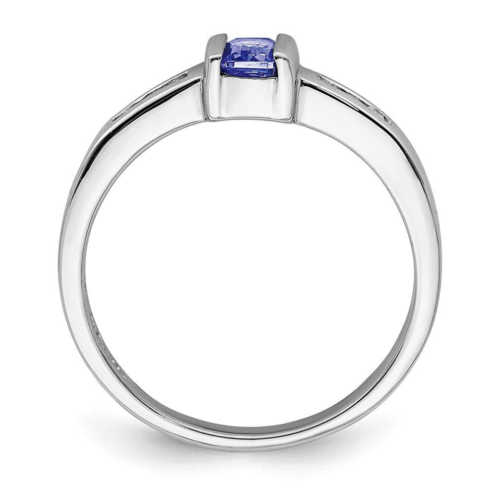 Sterling Silver Rhodium Tanzanite u0026 Diamond Ring