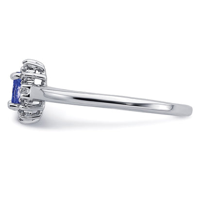 Sterling Silver Rhodium Tanzanite u0026 Diamond Ring