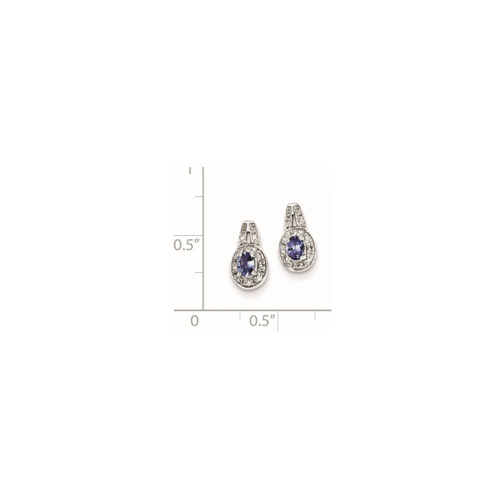 Sterling Silver Tanzanite u0026 Diamond Earrings