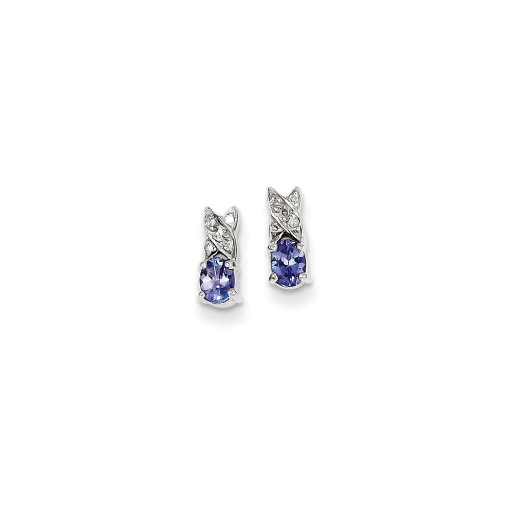 Sterling Silver Tanzanite u0026 Diamond Earrings