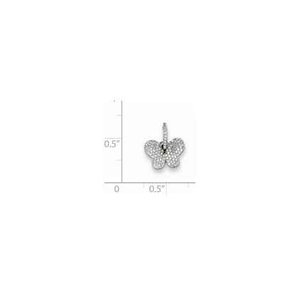 Sterling Silver Diamond Butterfly Pendant