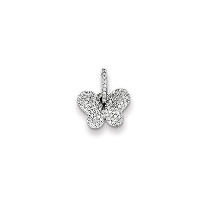 Sterling Silver Diamond Butterfly Pendant