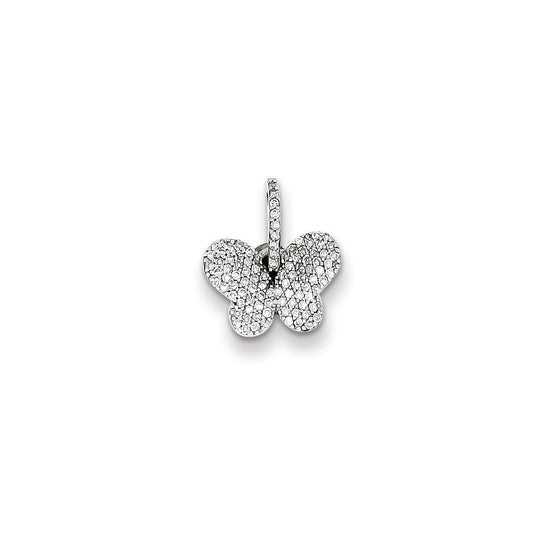 Sterling Silver Diamond Butterfly Pendant