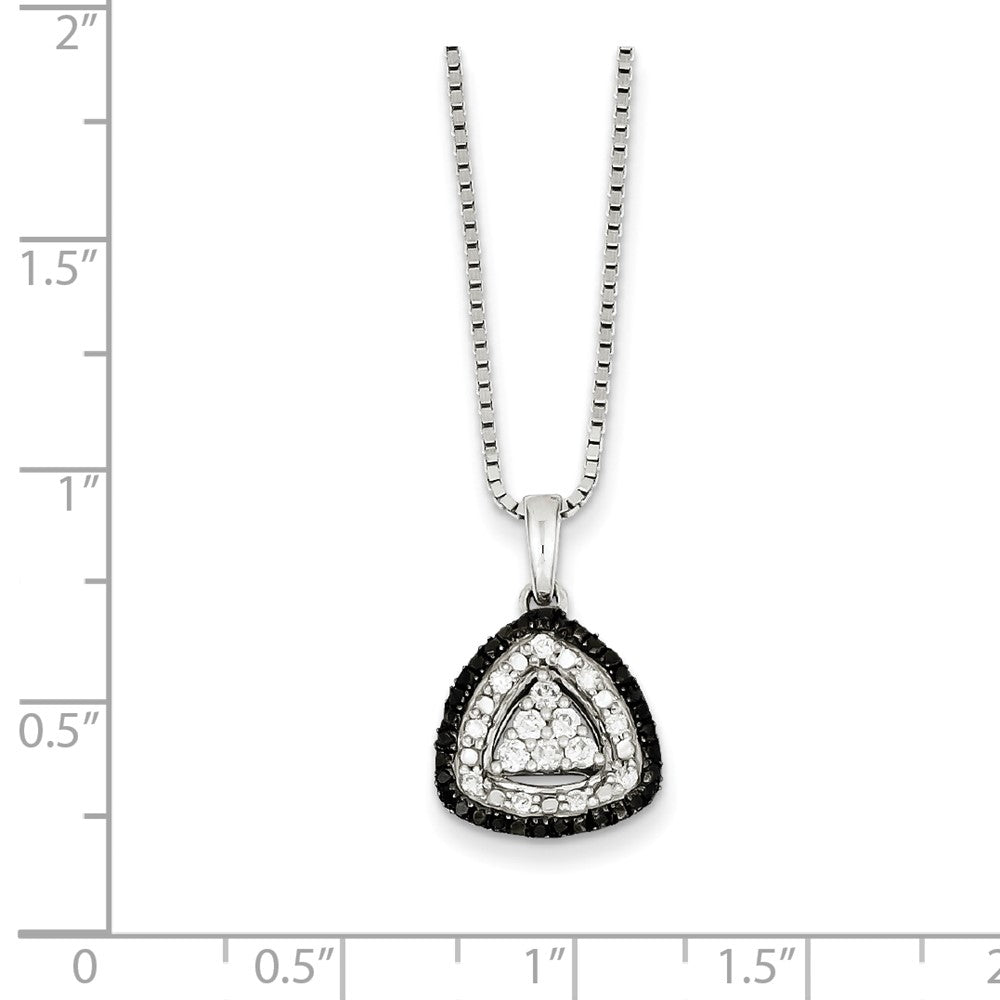 Sterling Silver White u0026 Black Cluster Diamond Pendant