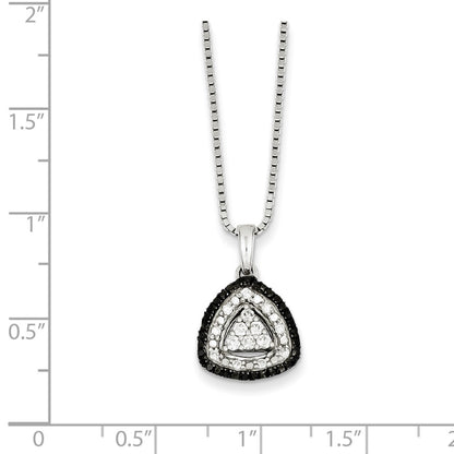 Sterling Silver White u0026 Black Cluster Diamond Pendant