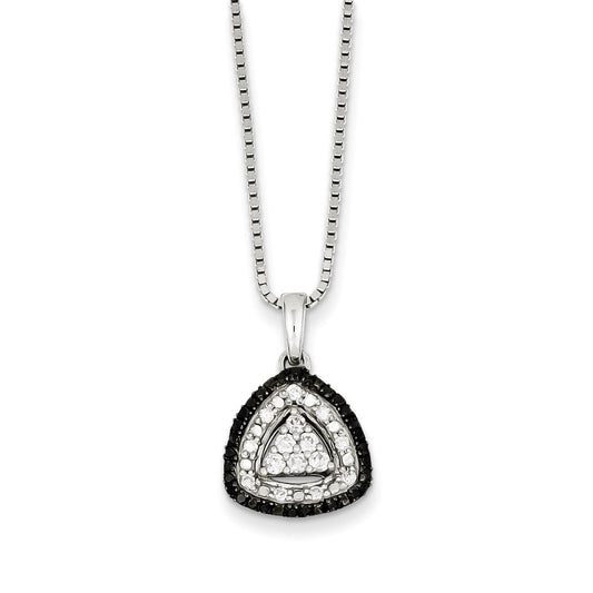 Sterling Silver White u0026 Black Cluster Diamond Pendant