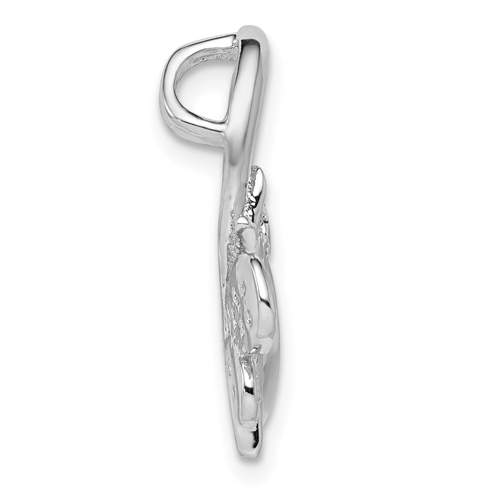 Sterling Silver Rhodium u0026 Diamond Butterfly Heart Chain Slide