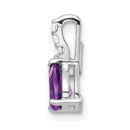 SterlingSilver RhodPlat .79AM/WT Amethyst u0026 White Topaz Pendant