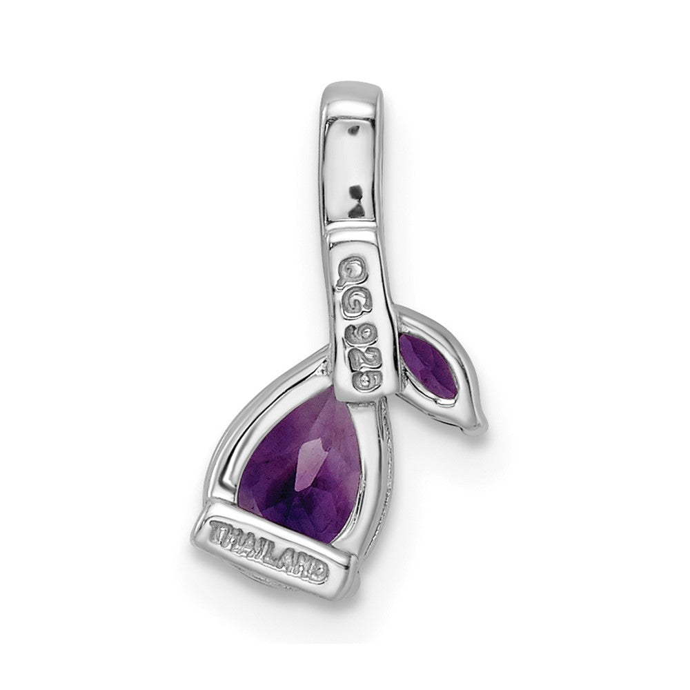 SterlingSilver RhodPlat .79AM/WT Amethyst u0026 White Topaz Pendant