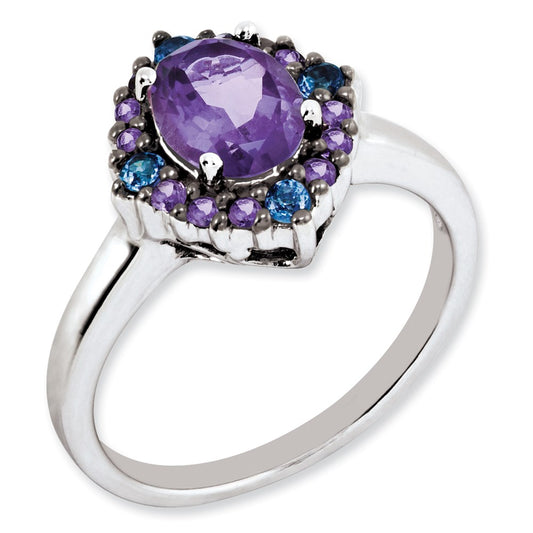 Sterling Silver Amethyst u0026 Tanzanite Ring