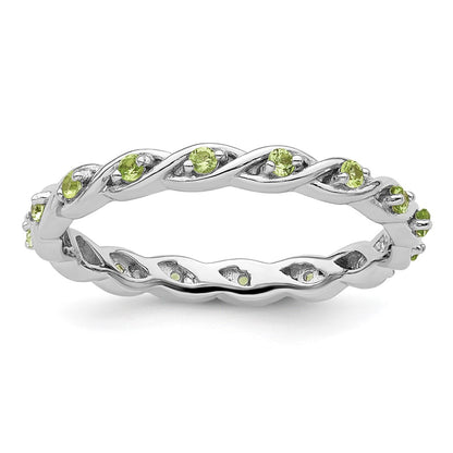 Sterling Silver Stackable Expressions Peridot Ring
