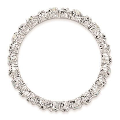 Sterling Silver Stackable Expressions Created Opal u0026 Diamond Ring