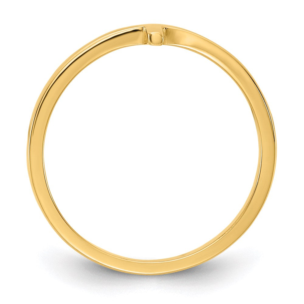 14k yellow gold sideways cross ring r1787