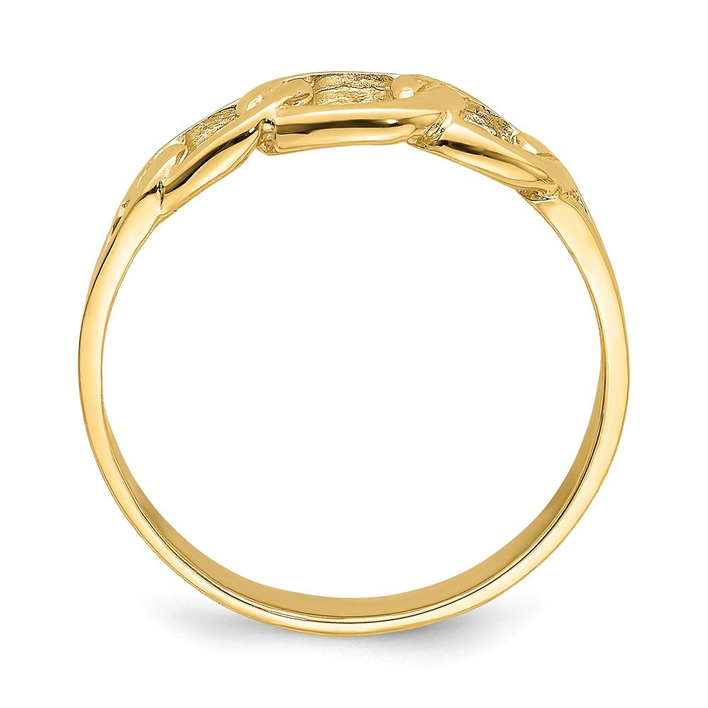 14k yellow gold polished chain link ring r763