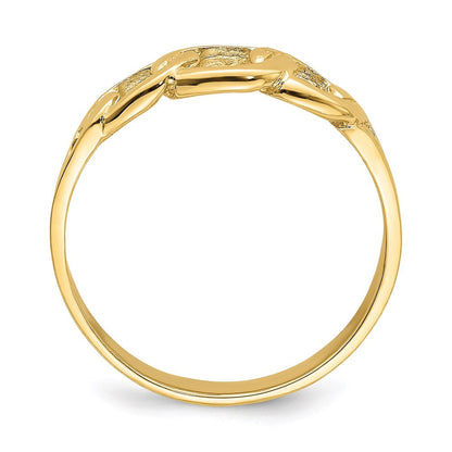 14k yellow gold polished chain link ring r763