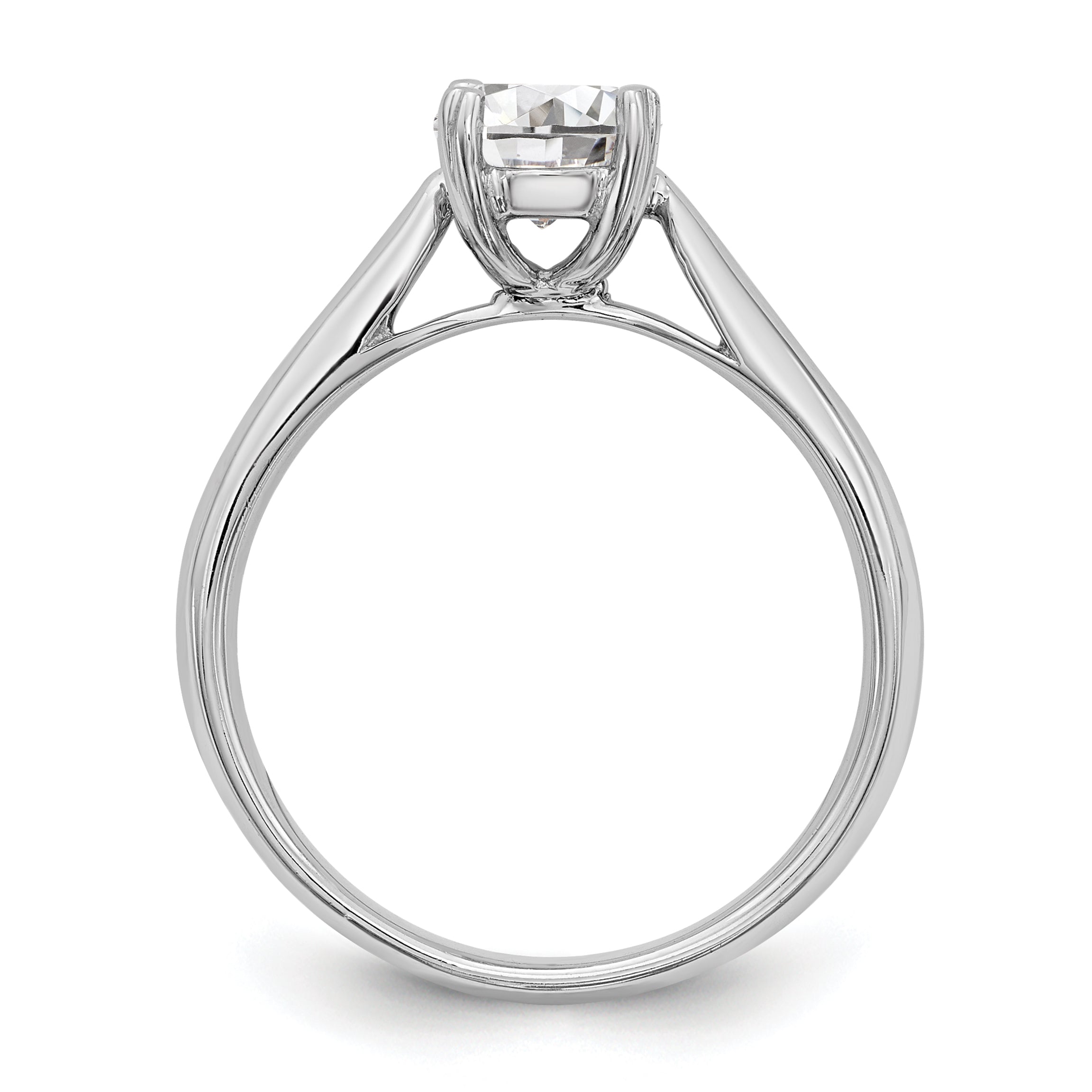 0.50ct. CZ Solid Real 14k White Gold Round Solitaire Engagement Ring Engagement Polished