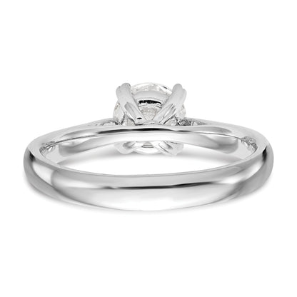 0.75ct. CZ Solid Real 14k White Gold Round Solitaire Engagement Ring Engagement Polished