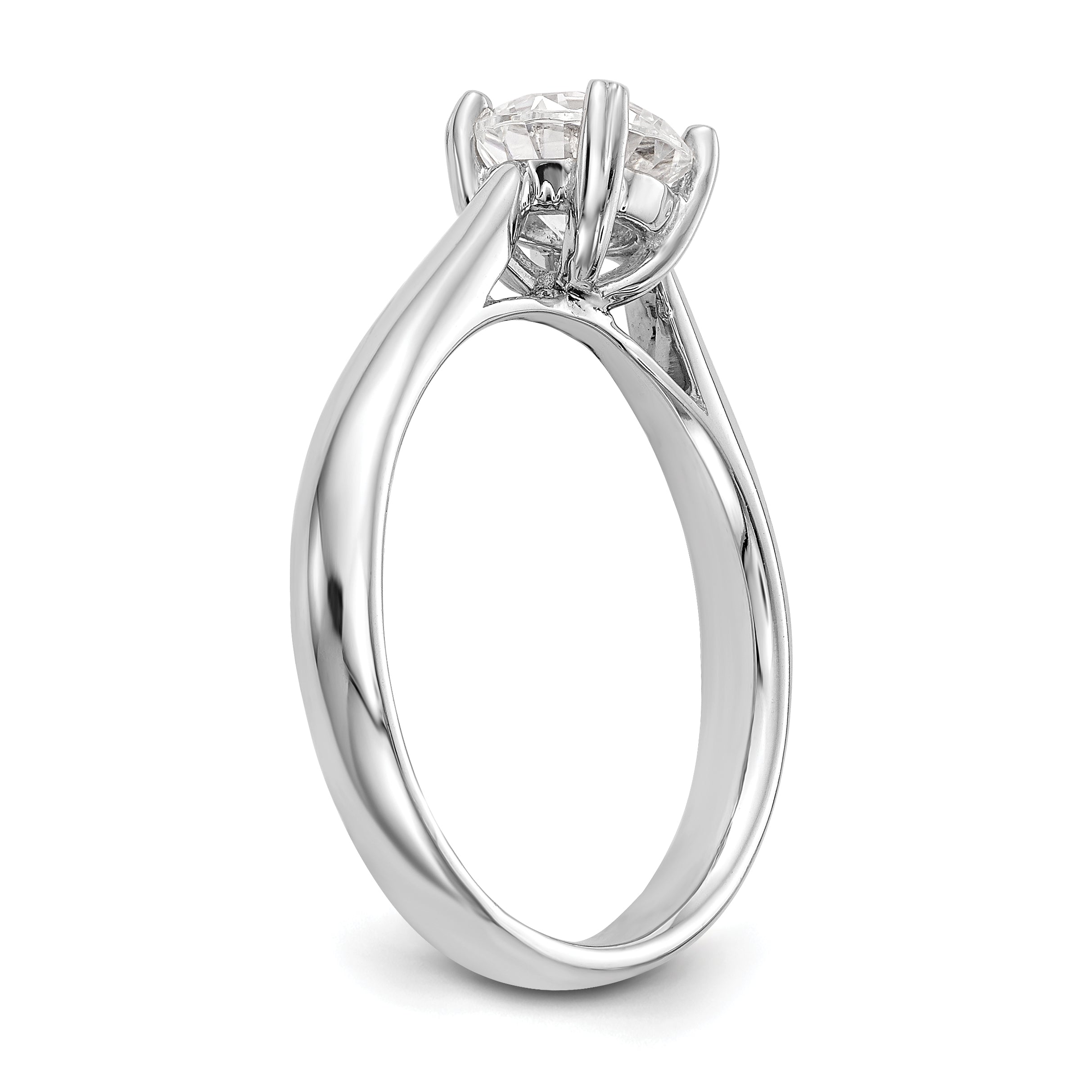 0.75ct. CZ Solid Real 14k White Gold Round Solitaire Engagement Ring Engagement Polished