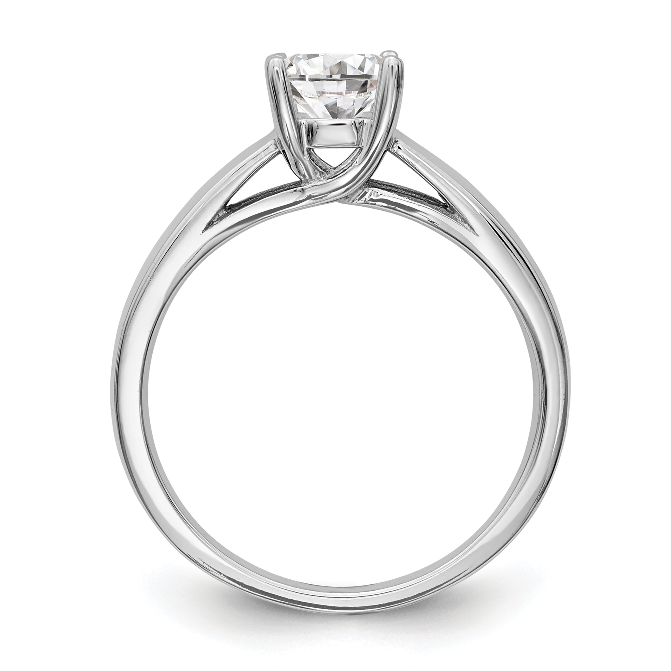 0.75ct. CZ Solid Real 14k White Gold Solitaire Engagement Ring