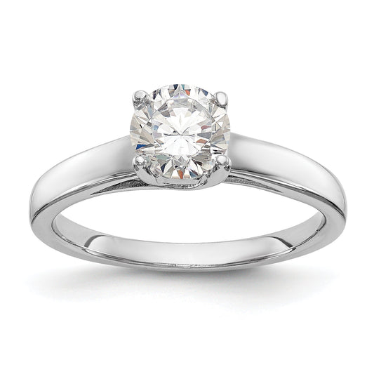 0.50ct. CZ Solid Real 14k White Gold Solitaire Engagement Ring