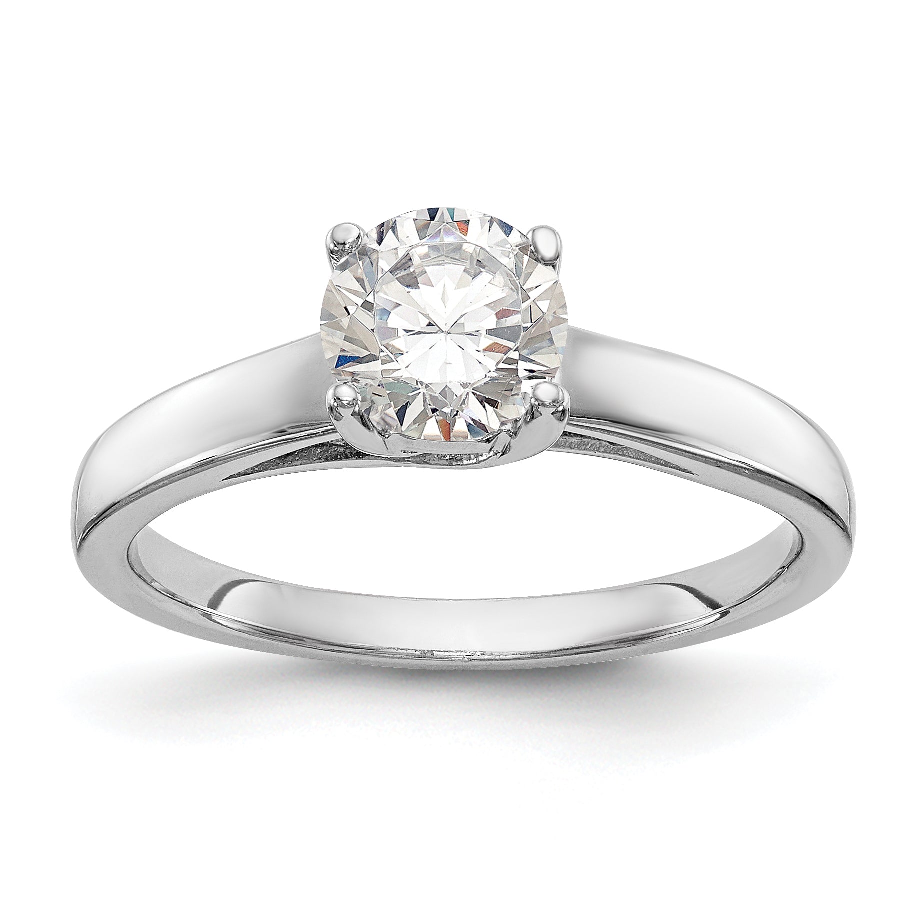 0.75ct. CZ Solid Real 14k White Gold Solitaire Engagement Ring