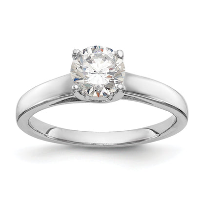 0.75ct. CZ Solid Real 14k White Gold Solitaire Engagement Ring