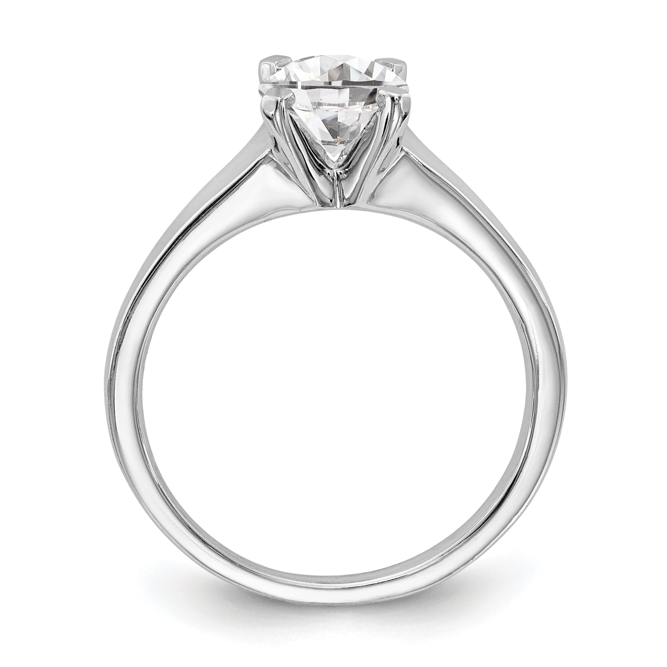 2.00ct. CZ Solid Real 14k White Gold Solitaire Engagement Ring