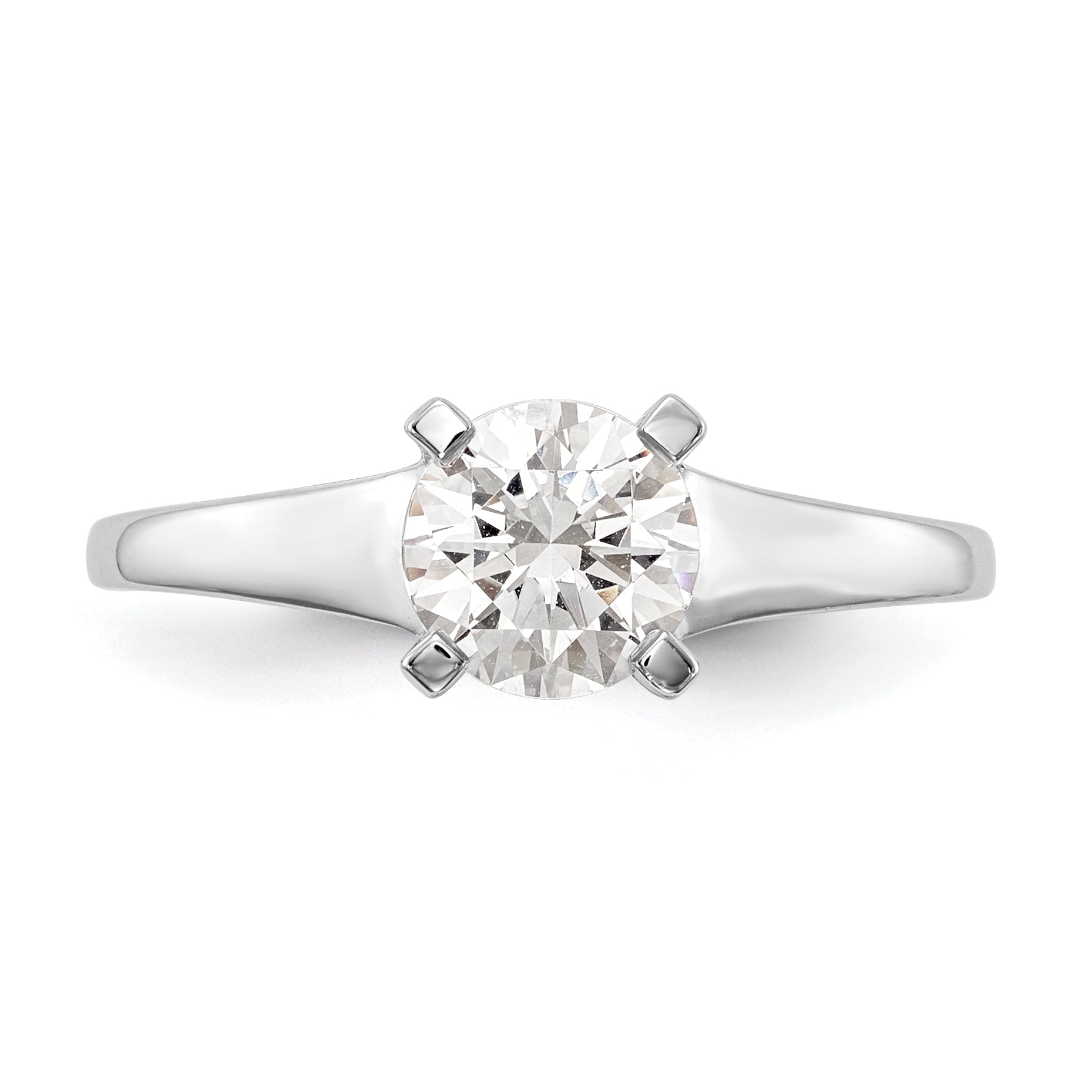 0.33ct. CZ Solid Real 14k White Gold Solitaire Engagement Ring