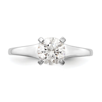 0.75ct. CZ Solid Real 14k White Gold Solitaire Engagement Ring