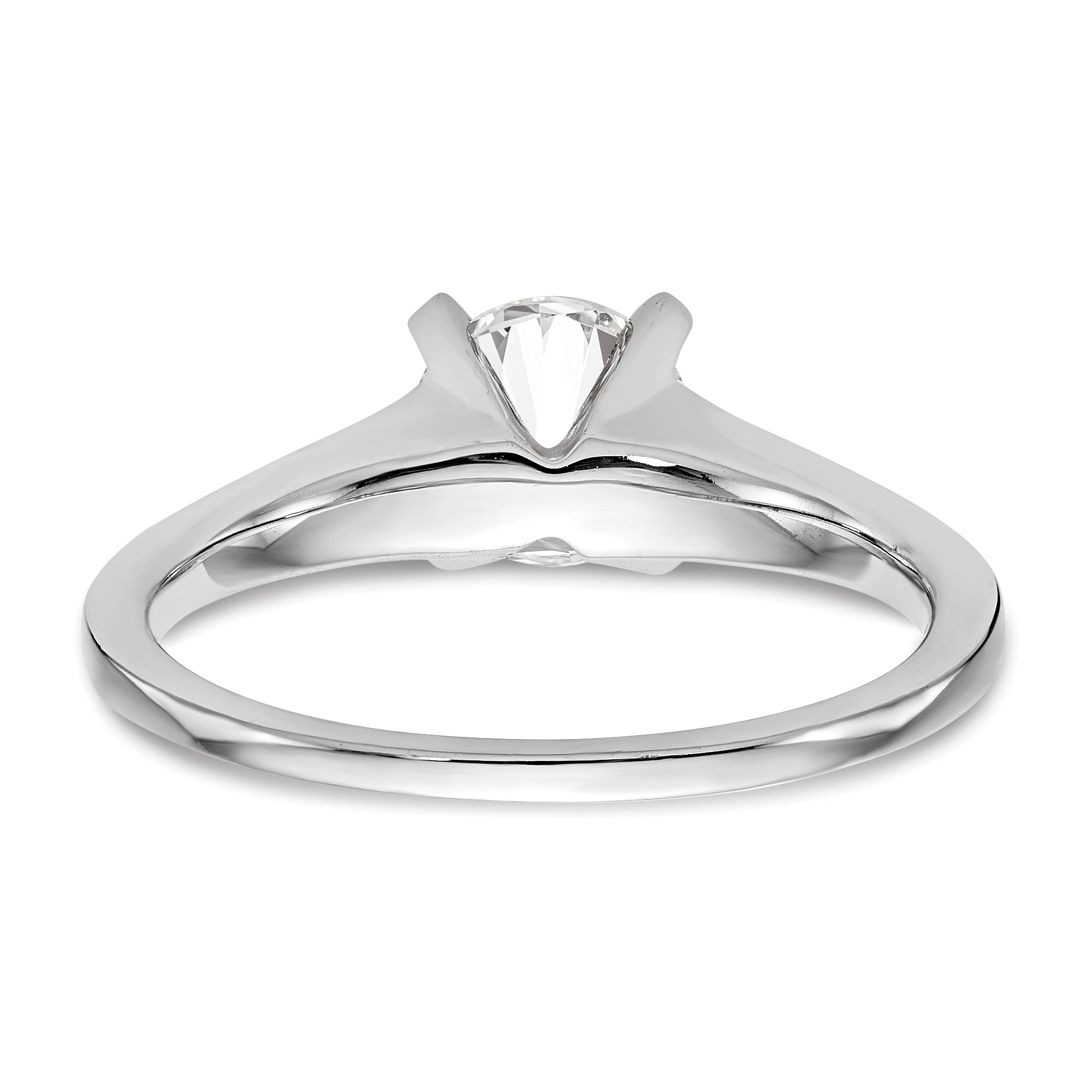 0.50ct. CZ Solid Real 14k White Gold Solitaire Engagement Ring
