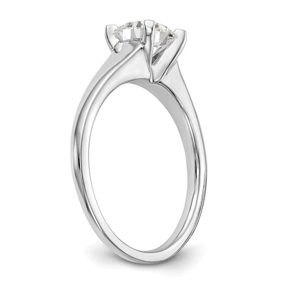 1.00ct. CZ Solid Real 14k White Gold Solitaire Engagement Ring