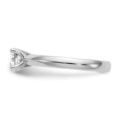 0.75ct. CZ Solid Real 14k White Gold Solitaire Engagement Ring