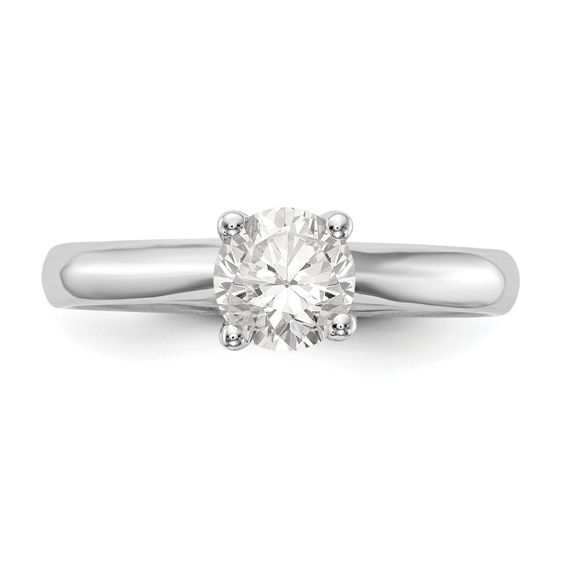 2.00ct. CZ Solid Real 14k White Gold Solitaire Engagement Ring