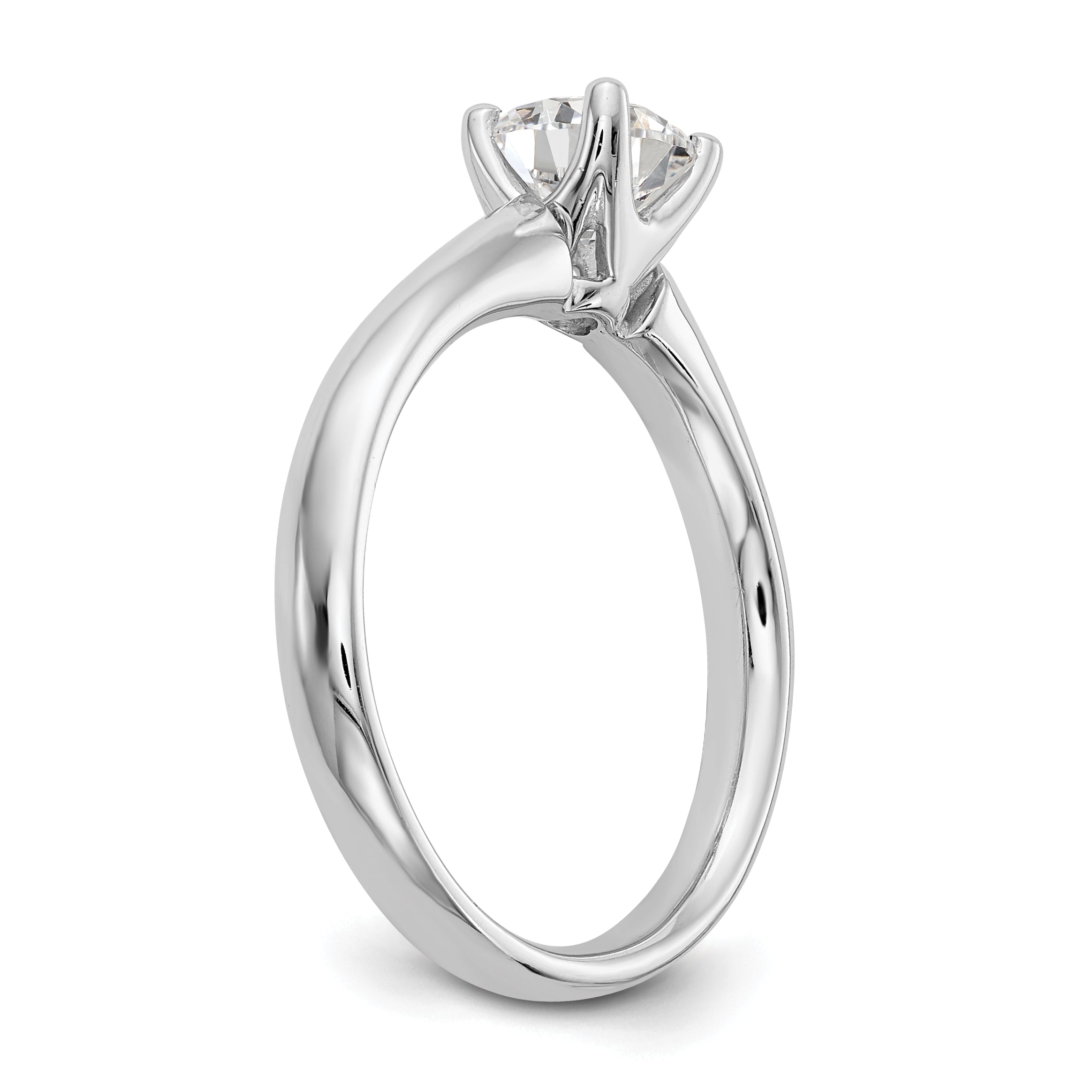 2.00ct. CZ Solid Real 14k White Gold Solitaire Engagement Ring