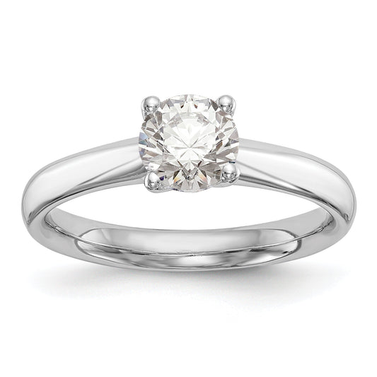 0.50ct. CZ Solid Real 14k White Gold Solitaire Engagement Ring