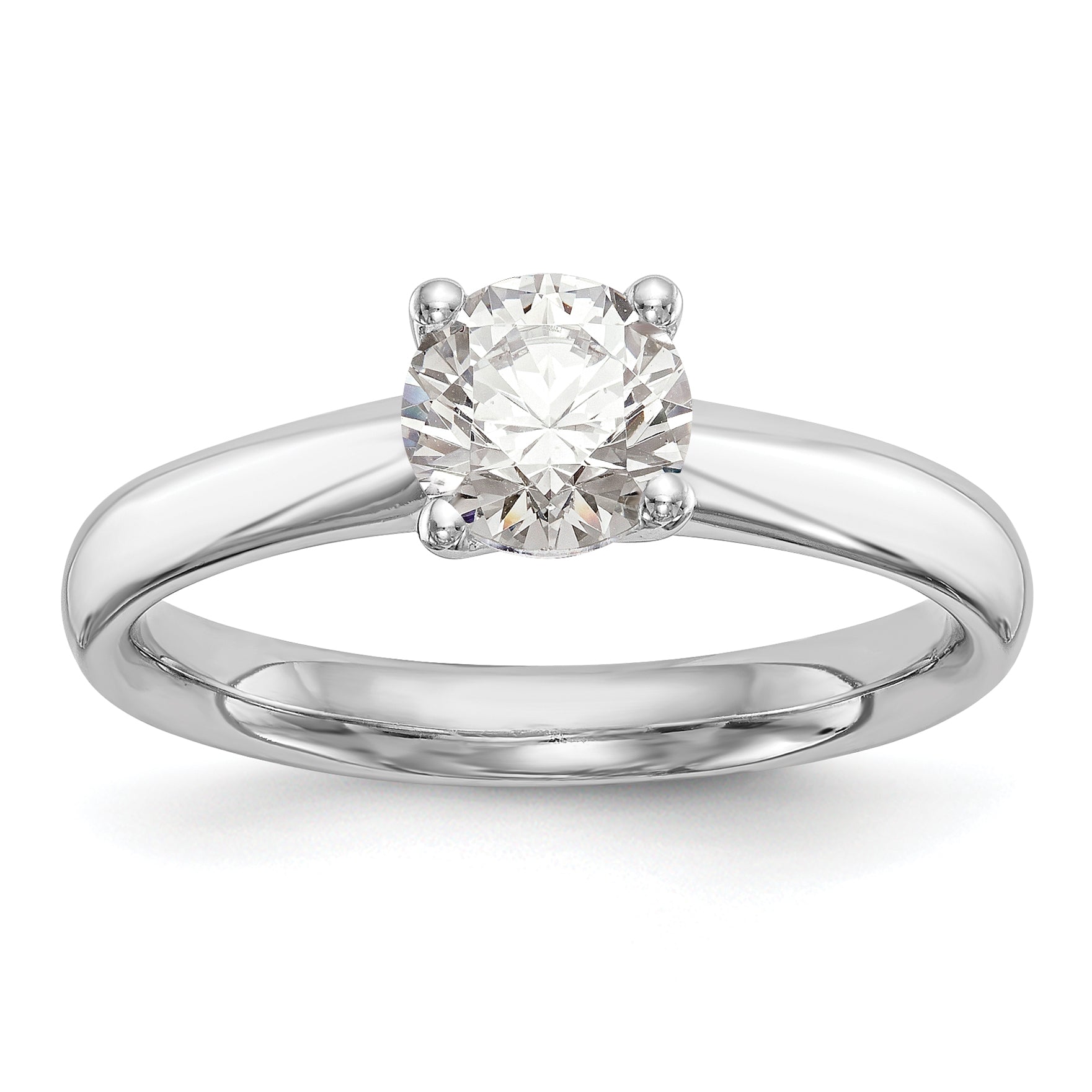 0.75ct. CZ Solid Real 14k White Gold Solitaire Engagement Ring