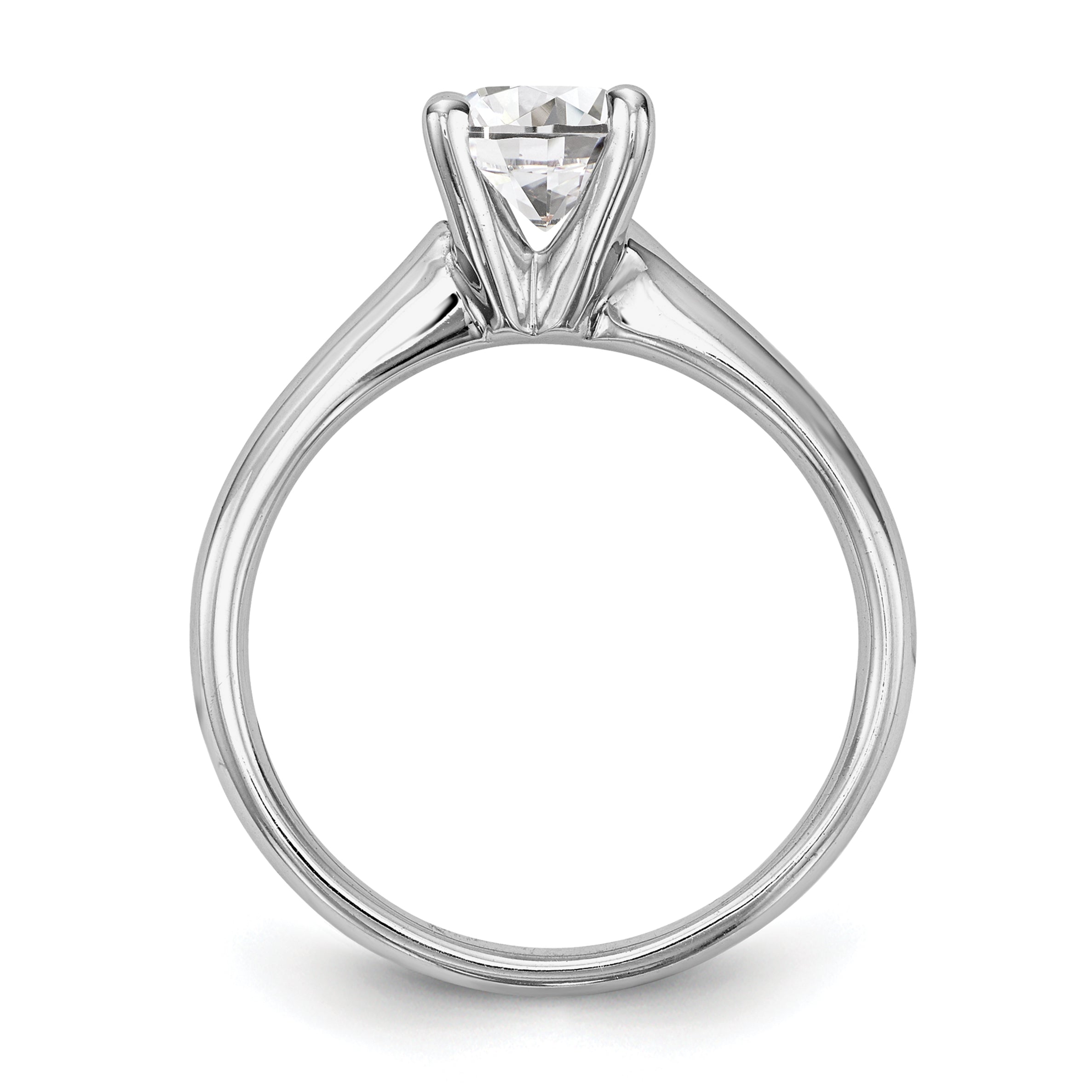 0.50ct. CZ Solid Real 14k White Gold Solitaire Engagement Ring
