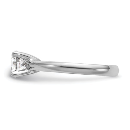 1.00ct. CZ Solid Real 14k White Gold Solitaire Engagement Ring