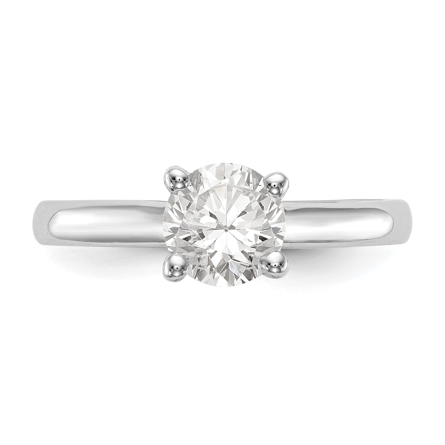 2.00ct. CZ Solid Real 14k White Gold Solitaire Engagement Ring