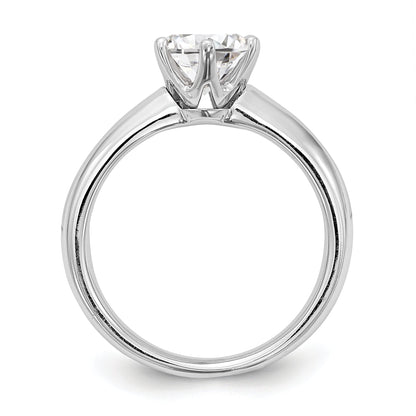 0.75ct. CZ Solid Real 14k White Gold Solitaire Engagement Ring