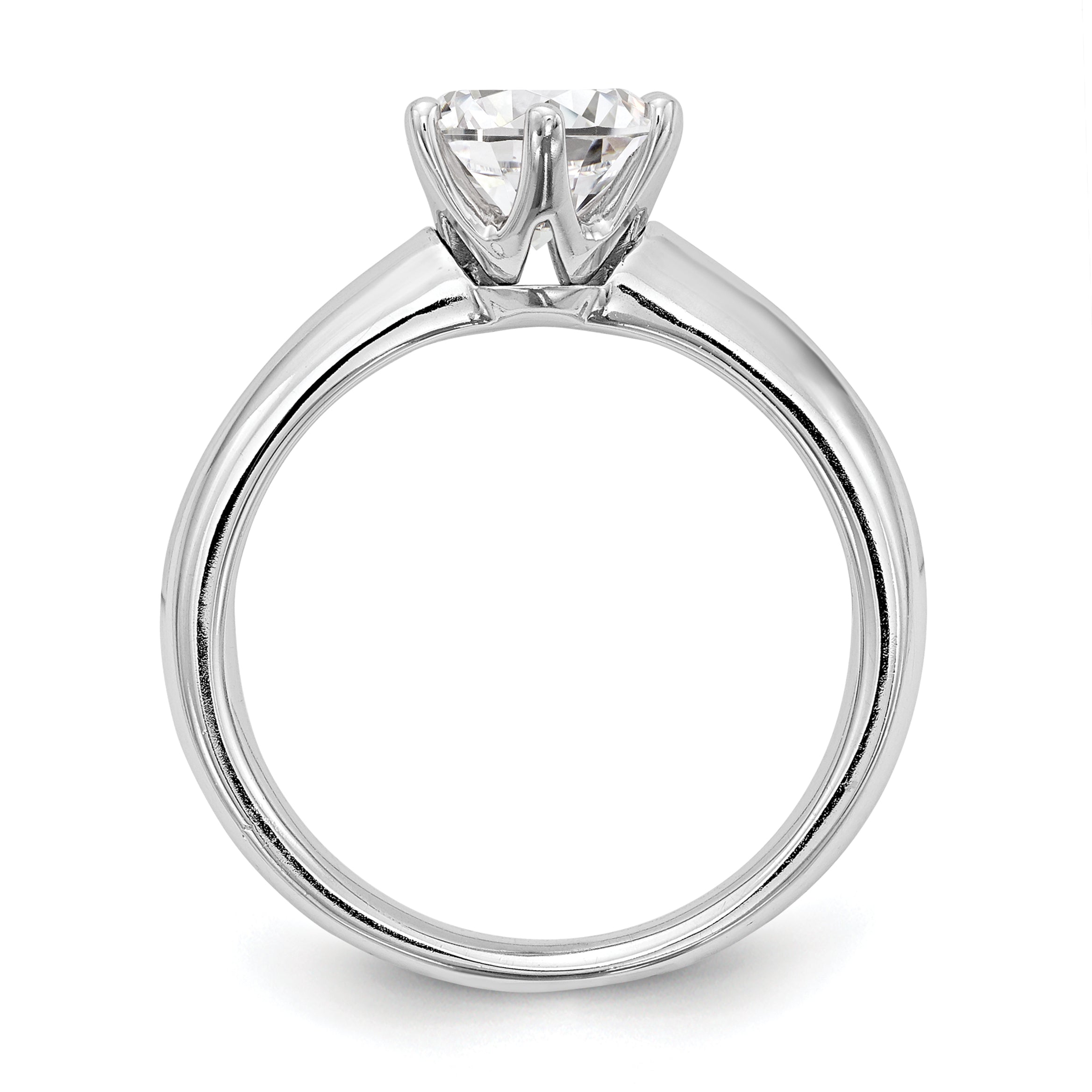 2.00ct. CZ Solid Real 14k White Gold Solitaire Engagement Ring