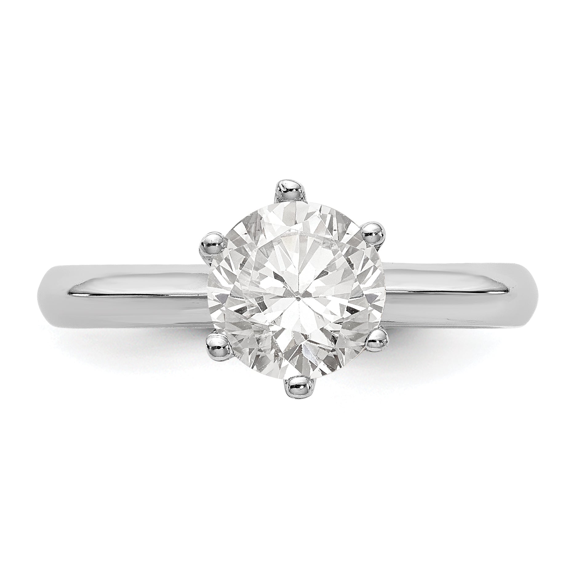 2.00ct. CZ Solid Real 14k White Gold Solitaire Engagement Ring