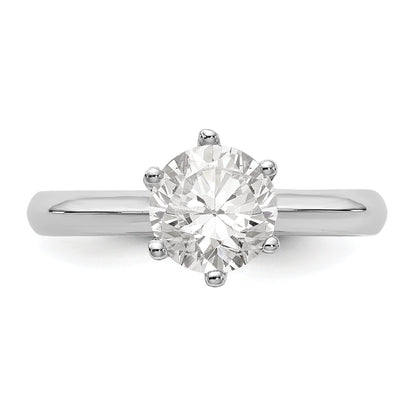 0.50ct. CZ Solid Real 14k White Gold Solitaire Engagement Ring