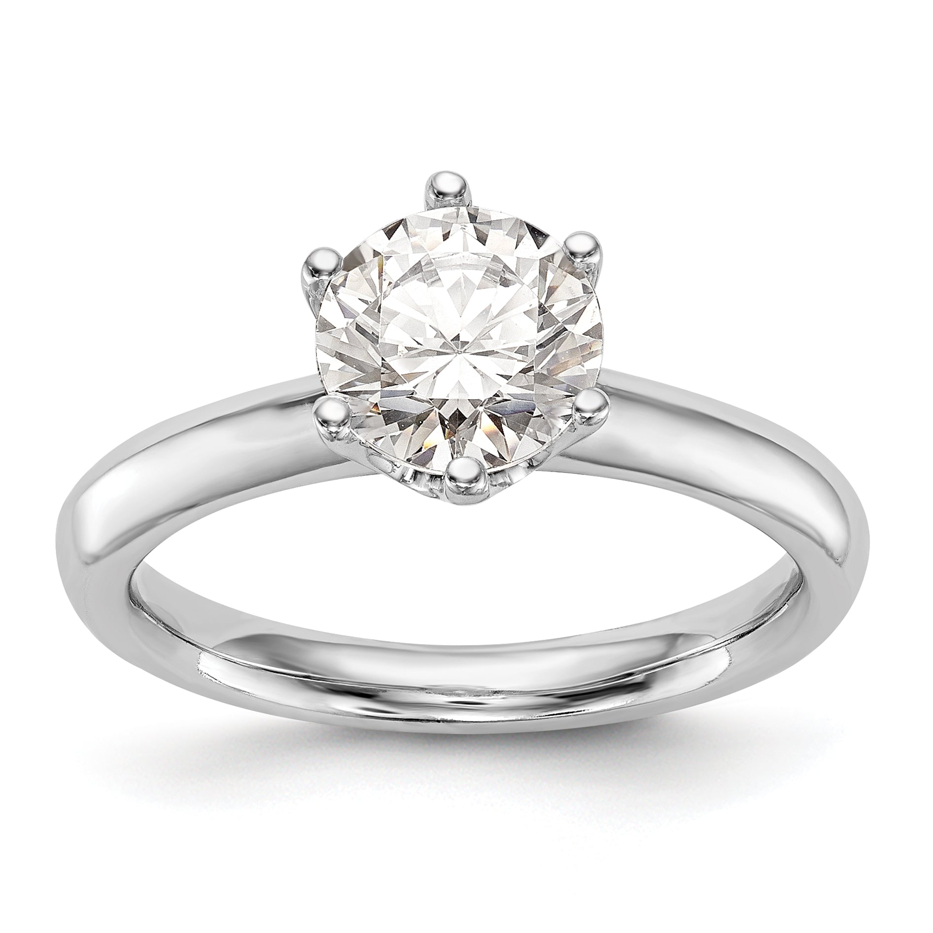1.50ct. CZ Solid Real 14k White Gold Solitaire Engagement Ring