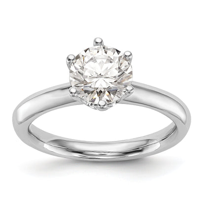 2.00ct. CZ Solid Real 14k White Gold Solitaire Engagement Ring