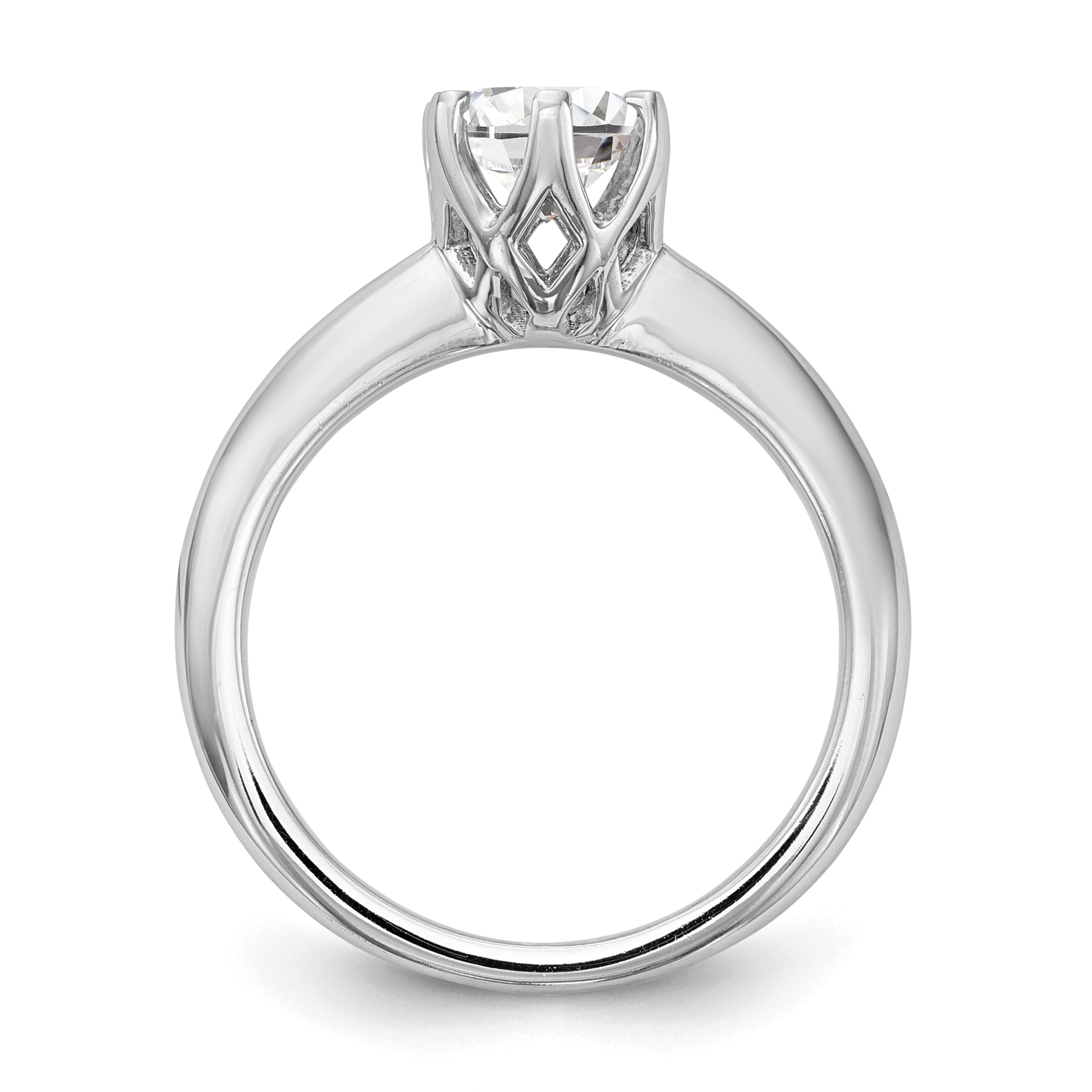 0.75ct. CZ Solid Real 14k White Gold Solitaire Engagement Ring