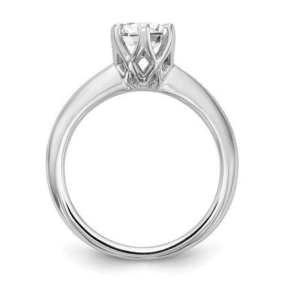 0.50ct. CZ Solid Real 14k White Gold Solitaire Engagement Ring
