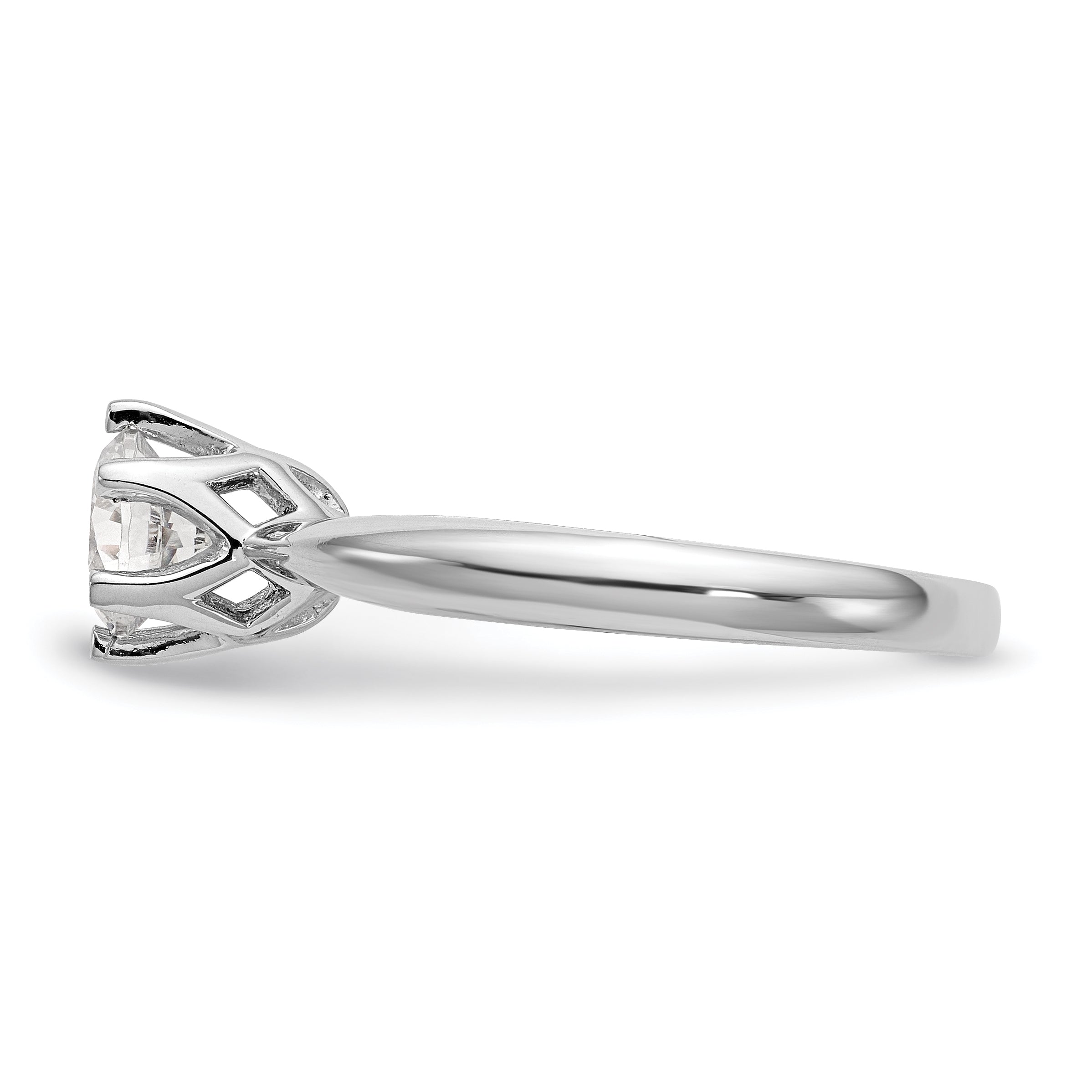 0.75ct. CZ Solid Real 14k White Gold Solitaire Engagement Ring